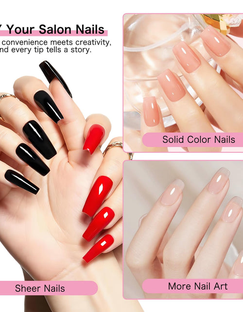 Load image into Gallery viewer, Creaglam Short Square Nail Tips 240Pcs Clear Acrylic 12 Sizes Soft Gel
