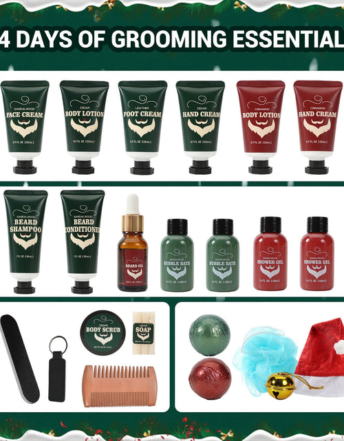 Load image into Gallery viewer, Rinse &amp; Robust Advent Beauty Calendar 2025 Beard Care Kit 24 Days Red
