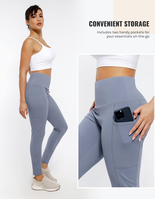 Load image into Gallery viewer, Cosmolle High Waisted Yoga Leggings with Pockets Grey Size L
