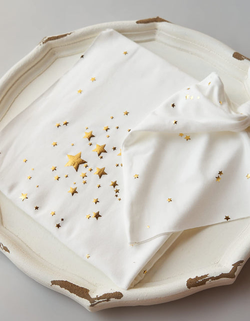 Load image into Gallery viewer, Zeroest Newborn Photography Wraps with Gold Stars Navy Size Crib
