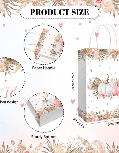 Load image into Gallery viewer, MEHOFOND Boho Pumpkin Gift Bags with Handle Fall Treat Bags Autumn 16pcs
