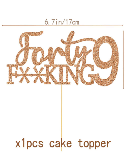 Load image into Gallery viewer, Glitter Rose Gold 49th Birthday Cake Topper Cheers to 49 Years Party Decor
