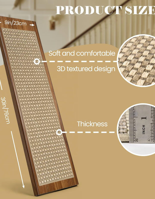 Load image into Gallery viewer, DEXDE 4-Pack Non-Slip Chenille Linen Stair Treads 9x30 Beige
