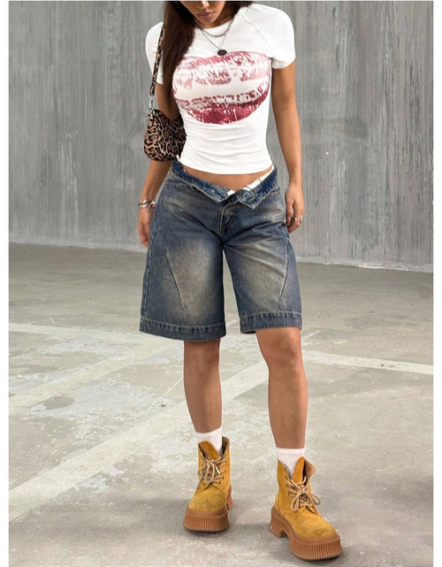 Load image into Gallery viewer, SOLY HUX Women's Y2k Vintage Graphic Crop Top White Graphic Size M
