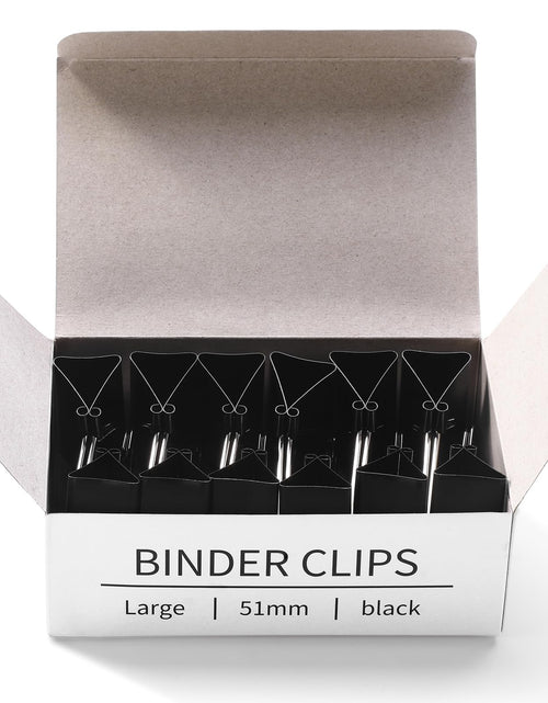 Load image into Gallery viewer, Eclirgan Large 1.9-Inch Heavy-Duty Black Binder Clips 48-Pack
