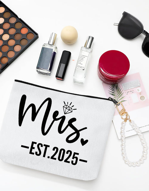 Load image into Gallery viewer, Cyntan Mrs Makeup Bag Bridal Shower Engagement Wedding Bachelorette Gift

