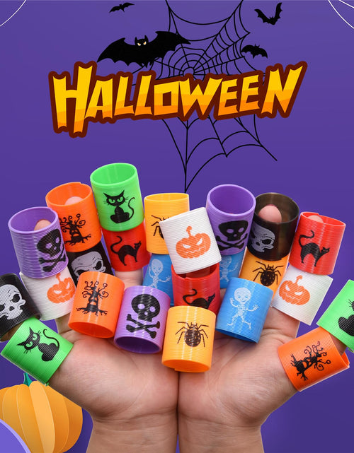 Load image into Gallery viewer, Menzcci Halloween Mini Coil Springs Toys 24 Pcs Plastic Halloween Slinky A24
