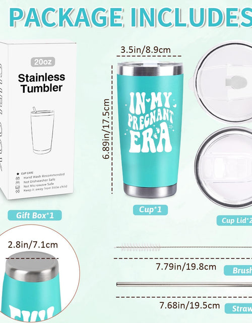 Load image into Gallery viewer, CUPLOOV Pregnant Blue Tumbler 20oz Insulated Cup with Lid &amp; Straw
