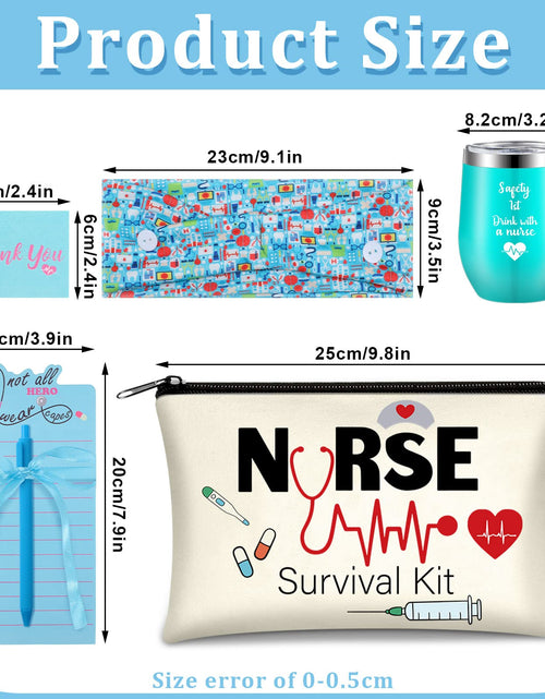 Load image into Gallery viewer, Hotop Nurse Appreciation Gift Set 19 Pcs Makeup Bag Badge Reel Wine Tumbler
