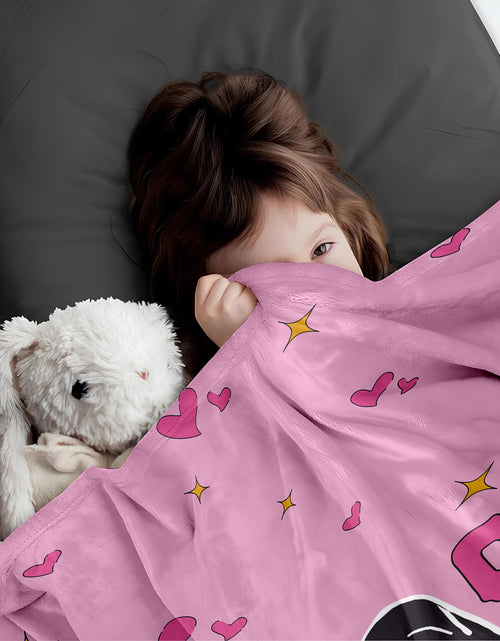 Load image into Gallery viewer, LOSIVISHE Halloween Flannel Throw Blanket Pink Ghost Pattern 50x70 in

