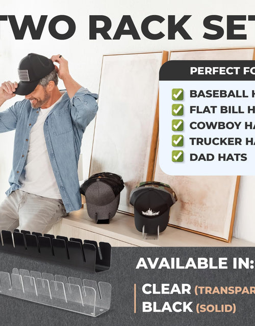 Load image into Gallery viewer, LOS ANGELES HAT CO INC Baseball Hat Organizer 14 Caps 2 Pcs Black
