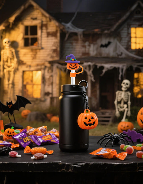 Load image into Gallery viewer, LmashRbaiw 6PCS Silicone Ghost Straw Toppers for Stanley Cups Halloween
