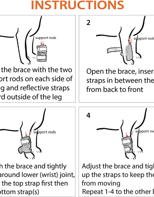 Load image into Gallery viewer, NeoAlly 3-in-1 Front Leg Dog Splint Brace: Rigid &amp; Spring Inserts, Safety Reflective Straps (Pair)
