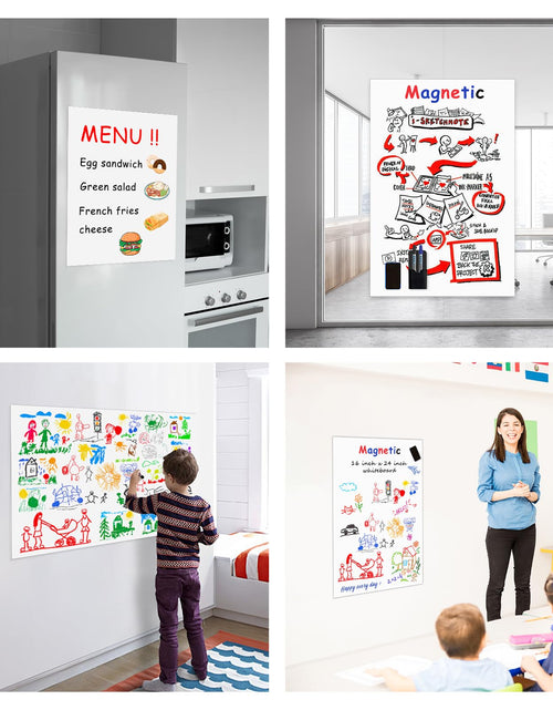 Load image into Gallery viewer, JINGZHAN Self Adhesive Magnetic Sheet 12x17 White 2 Pack Dry Erase Board
