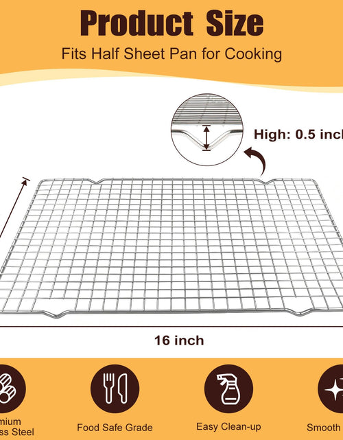 Load image into Gallery viewer, BXKEE Cooling Racks 2 PCS 10x16in Heavy Duty 304 Stainless Steel Silver
