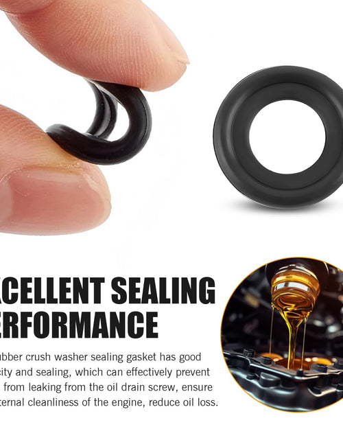 Load image into Gallery viewer, leechio 25 PCS Automotive Oil Drain Plug Gasket M14 Rubber Seal Black
