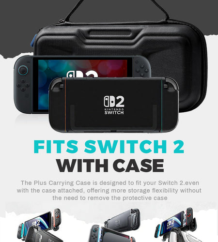 Generic Nintendo Switch 2 Carrying Case 2025 Hard Shell Black Nylon
