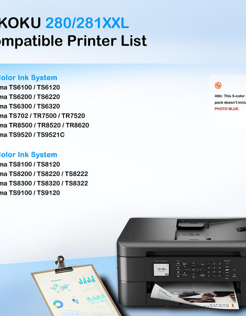 Load image into Gallery viewer, INKOKU Compatible Canon PGI-280XXL CLI-281XXL Ink Cartridges 5 Pack
