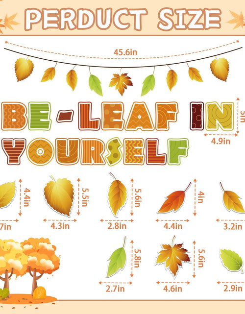 Load image into Gallery viewer, EggSun 112pcs Thanksgiving Fall Bulletin Board Decorations Maple Leaf 14x8in
