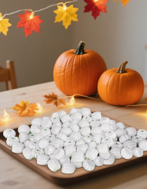 Load image into Gallery viewer, winemana Mini Pumpkins Fall Decorations 80 Pack White Resin Small
