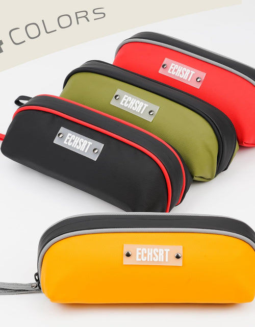 Load image into Gallery viewer, ECHSRT Pencil Case Flat Zipper Organizer Pouch Small Black for Men Women
