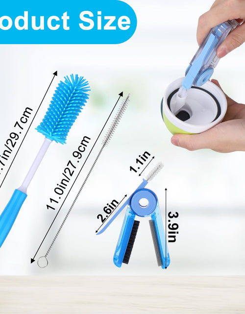 Load image into Gallery viewer, XANGNIER 3 Pack Stainless Steel Bottle Cleaner Brush Kit for Baby Bottles
