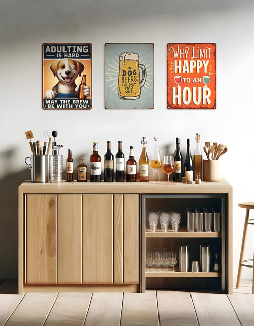 Load image into Gallery viewer, Opix Design Funny Metal Bar Sign Dog Beer Humorous Wall Decor 8.3x11in
