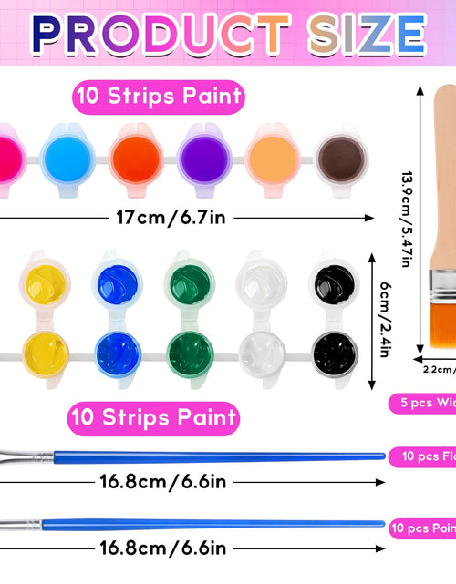 Load image into Gallery viewer, Dyrfolm 145 Pcs Mini Acrylic Paint Set 12 Colors Washable Bulk Pack
