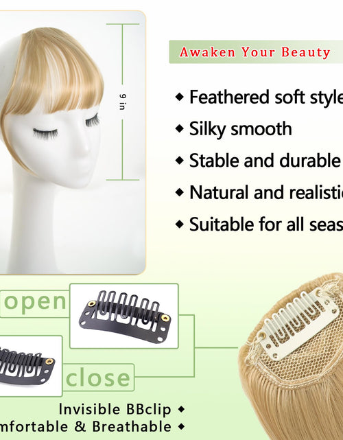 Load image into Gallery viewer, Maforsoon Clip in Bangs Fake Bangs for Women Medium Yellow Straight Hair
