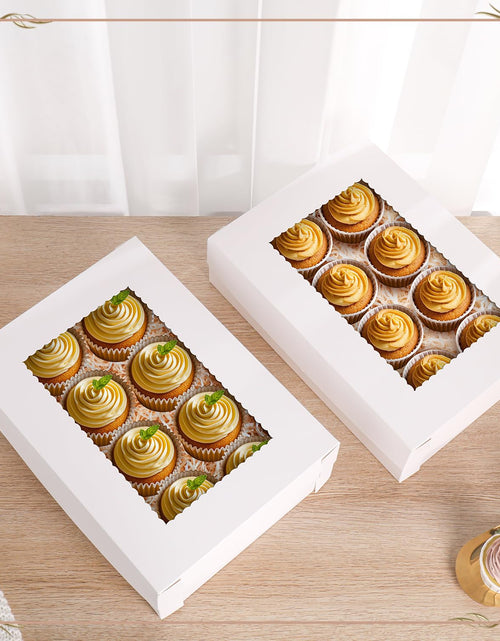 Load image into Gallery viewer, JCD 12pcs Cake Boxes 14x10x4in White Bakery Window Quarter Sheet
