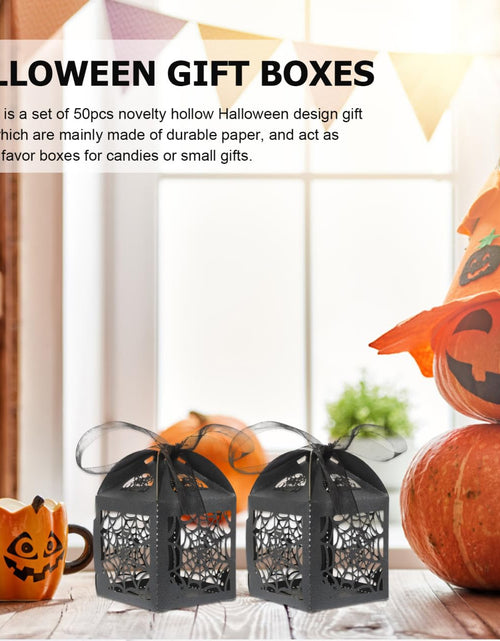 Load image into Gallery viewer, BESTOYARD Halloween Hollow Die-Cut Candy Boxes Black 8.27x4.53in 50pcs
