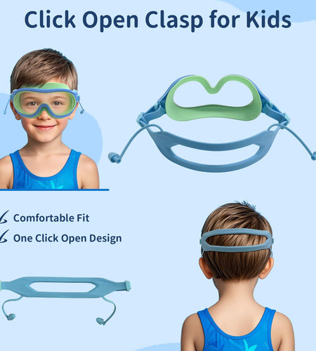 Graynoma Swim Goggles 2 Packs with Earplugs UV Protection Green Pink Size 10-18