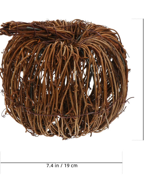 Load image into Gallery viewer, VOSAREA Wicker Rattan Pumpkin Ornament Rustic Brown 15CM Halloween Thanksgiving
