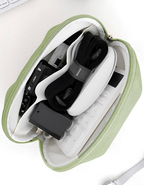 Load image into Gallery viewer, E-Tree Makeup Bag Half Moon Cosmetic Pouch Travel Toiletry Organizer Green
