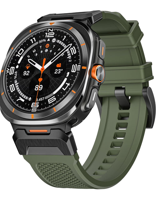 Load image into Gallery viewer, BOVIPO FKM Rubber Band for Samsung Galaxy Watch 7 Ultra 47mm Black-Green
