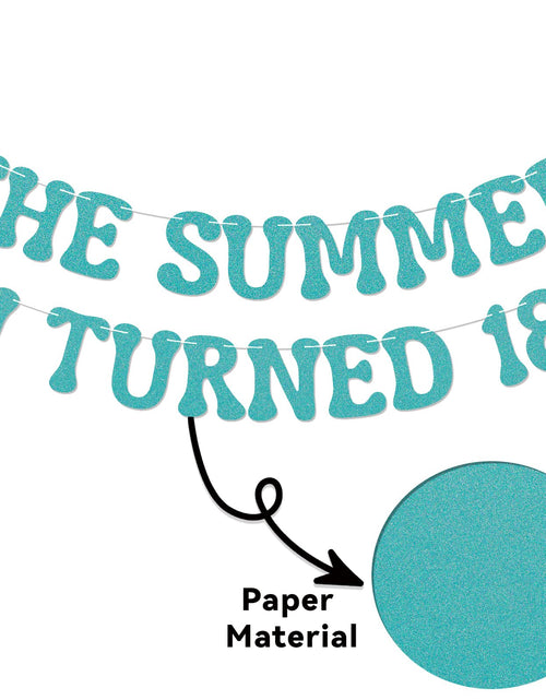 Load image into Gallery viewer, Nesinpa The Summer I Turned 18 Banner Blue Glitter 18th Birthday Party
