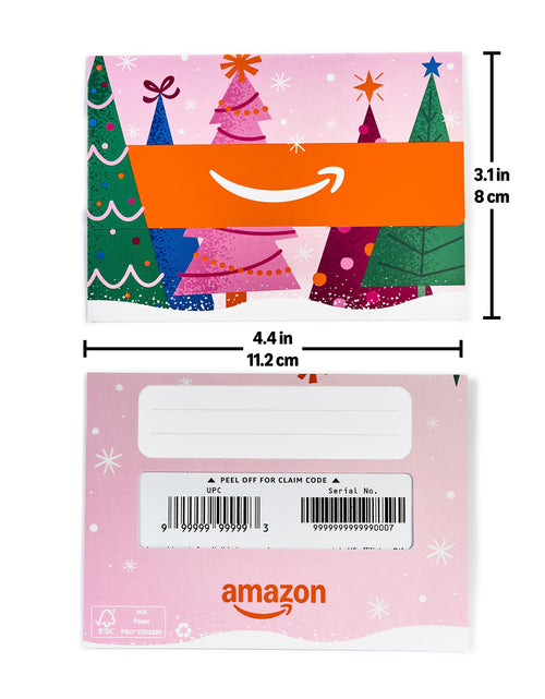 Load image into Gallery viewer, Amazon Gift Card Mini Envelope Festive Trees Christmas
