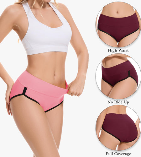 CAILECOTTON Womens Underwear Cotton Panties for Women Plus Size Panties Pack 2/5