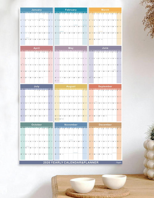 Load image into Gallery viewer, Lbylyhxc 2026 Yearly Wall Calendar Planner X-Large 34.7x22.8 Colorful
