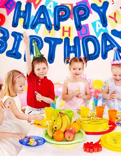 Load image into Gallery viewer, PIGETALE 16in Royal Blue Happy Birthday Balloon Banner 13pcs Aluminum
