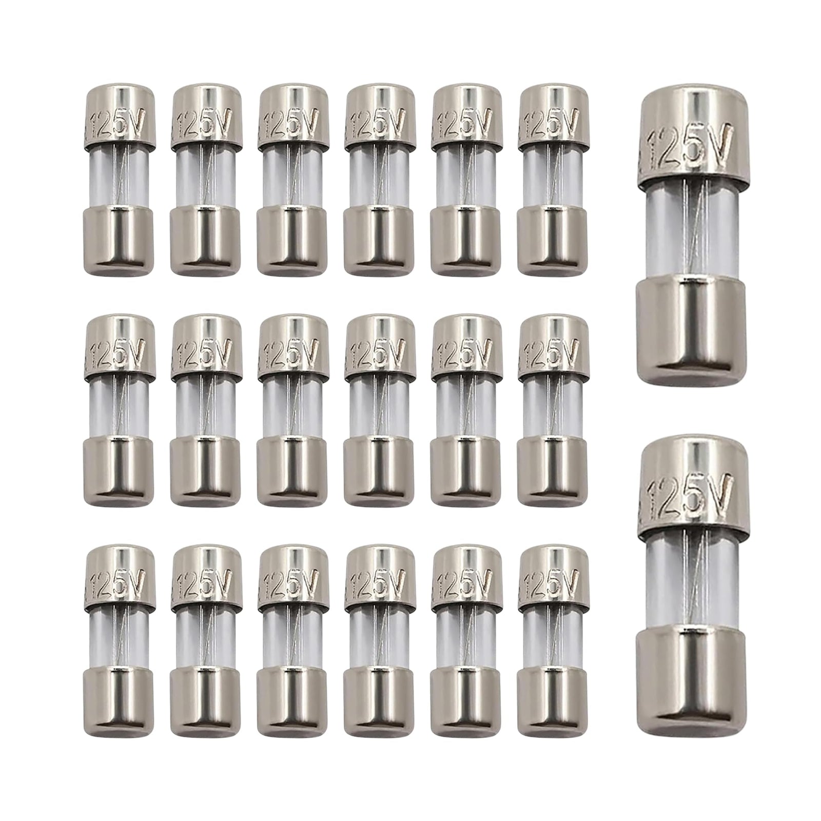 TWI Fuses Mini Christmas Light Strings Replacement Glass Fuses 3A 110V 125V 20pc