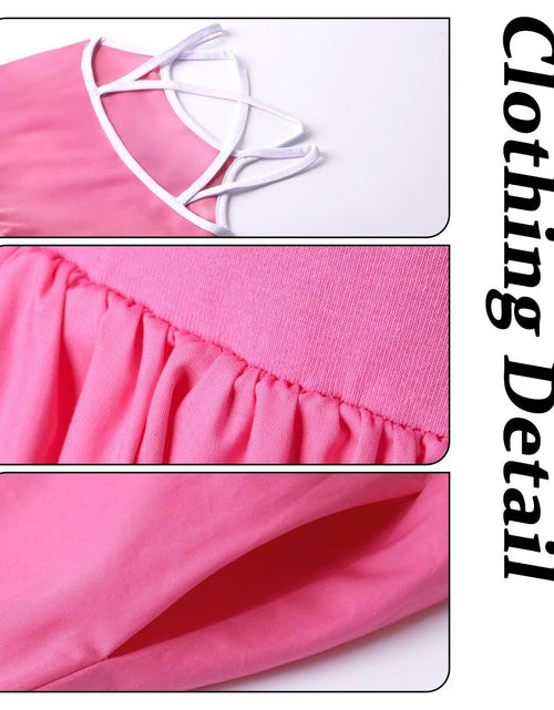 Load image into Gallery viewer, WELAKEN Summer Sundress Criss Cross Back Elastic Waist Pockets Hot Pink Size 8Y
