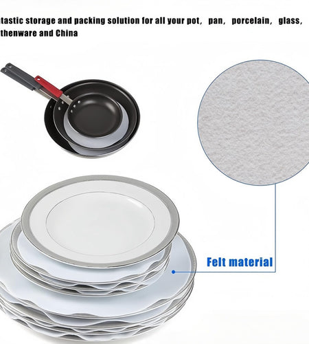 Ceramic Plate Separator Pads 36 Felt Protectors 10/6/4.5 Inch Washable Reusable