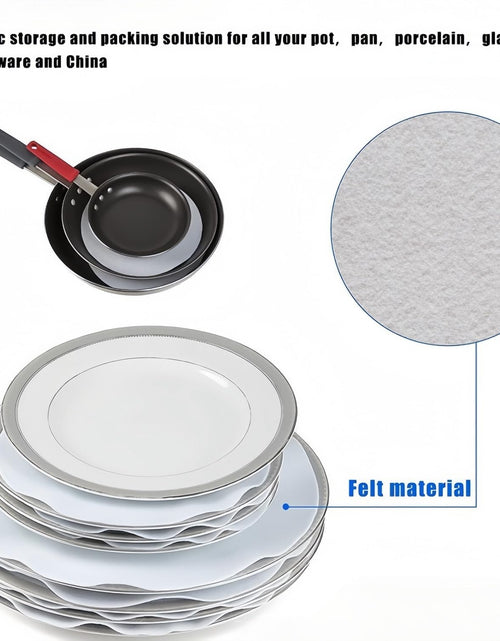 Load image into Gallery viewer, Ceramic Plate Separator Pads 36 Felt Protectors 10/6/4.5 Inch Washable Reusable
