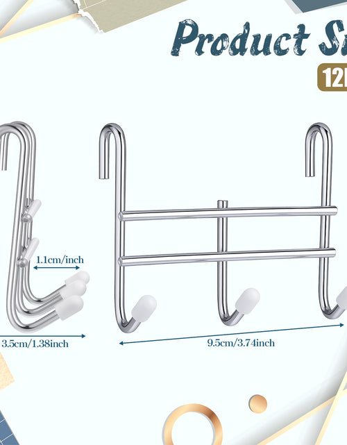 Load image into Gallery viewer, Dimeho 12pcs 3 Hook Wire Shelving Attachment Silver 3.74x3.27x1.38in
