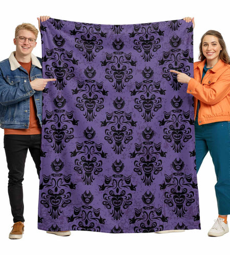 Zadaling Haunted House Halloween Throw Blanket Fleece Cozy 40x50 Purple Black