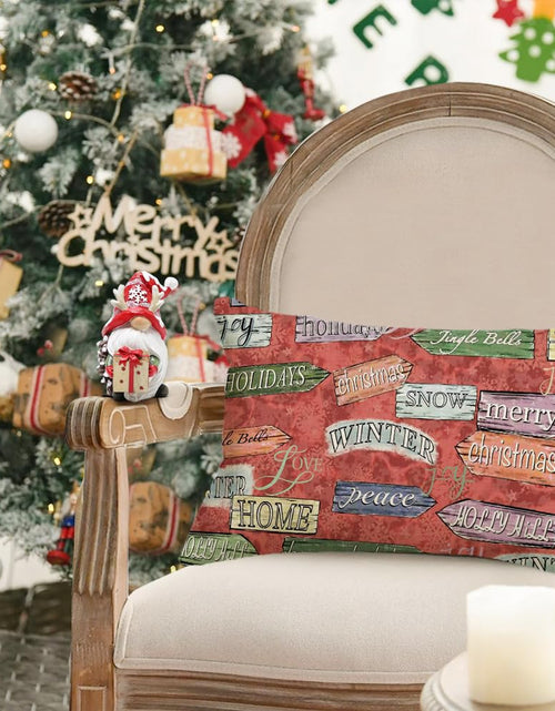 Load image into Gallery viewer, RABUSOFA Christmas Pillow Cover Red Lumbar Cushion 12x20 Inch Pack of 1
