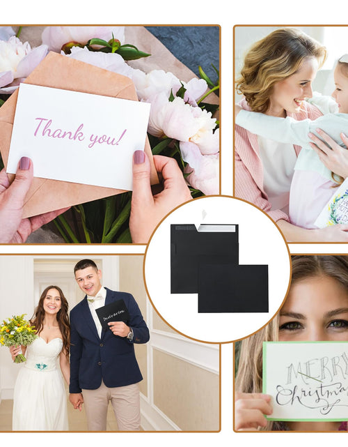 Load image into Gallery viewer, Silunkia Black Blank Greeting Cards 4x6 Heavyweight Flat Cardstock 20 Pack
