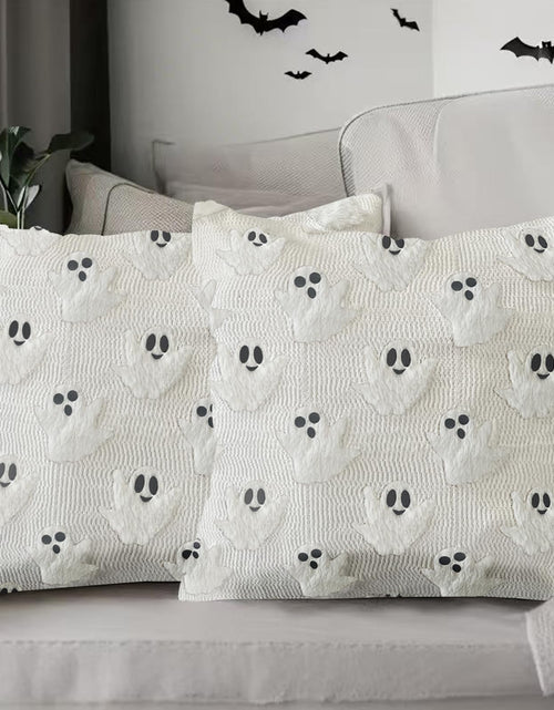 Load image into Gallery viewer, LUOLILI Halloween Pillow Covers 18x18 White Ghost Set of 2 Plush Polyester
