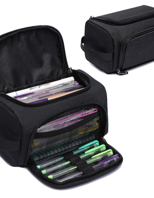 Load image into Gallery viewer, XQXA Large Capacity Pencil Case Organizer Multifunctional Travel Pen Bag Black
